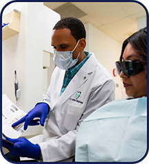 Doctor Justin Garner treating a dental patient